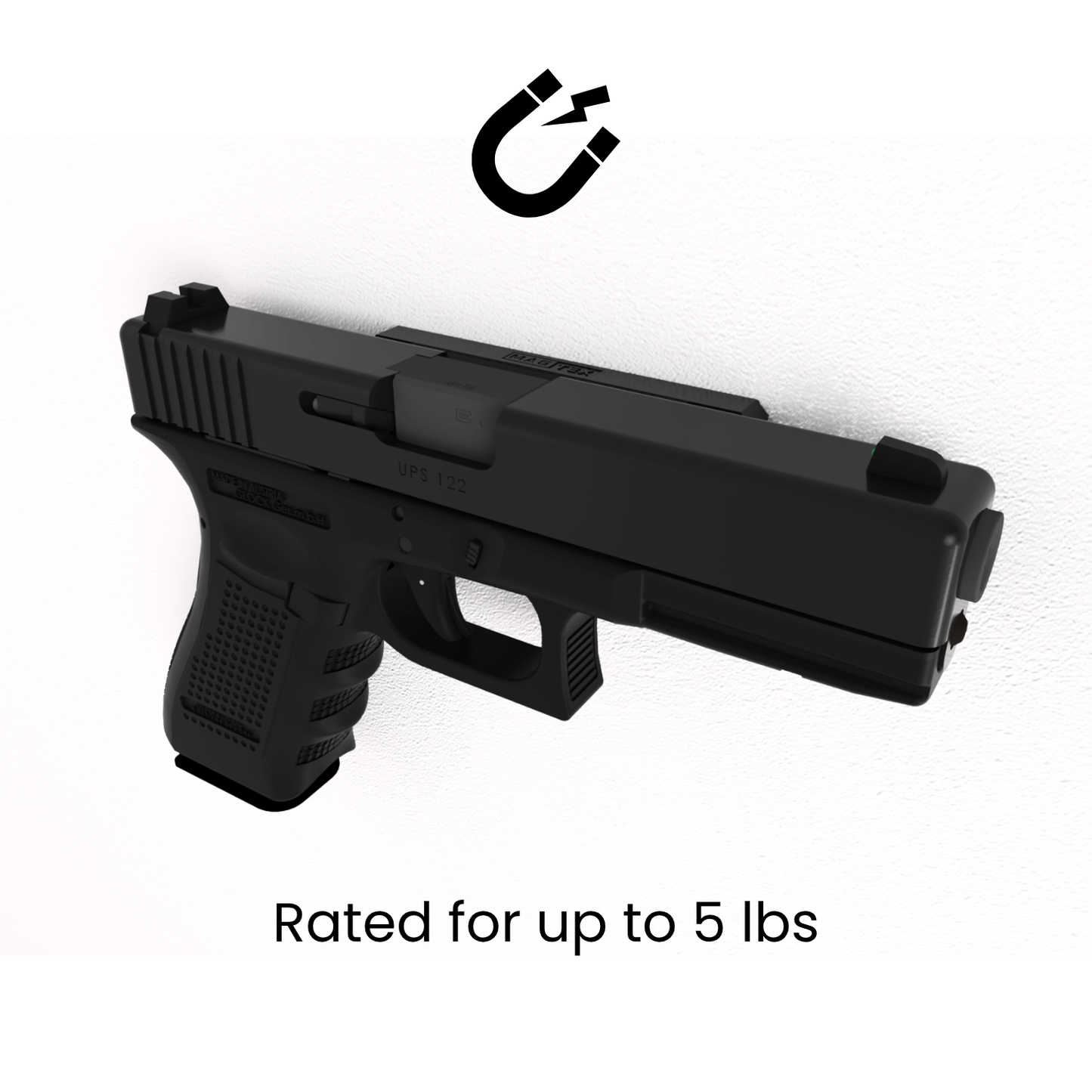 Magnetic Pistol Wall Mount - Low Profile